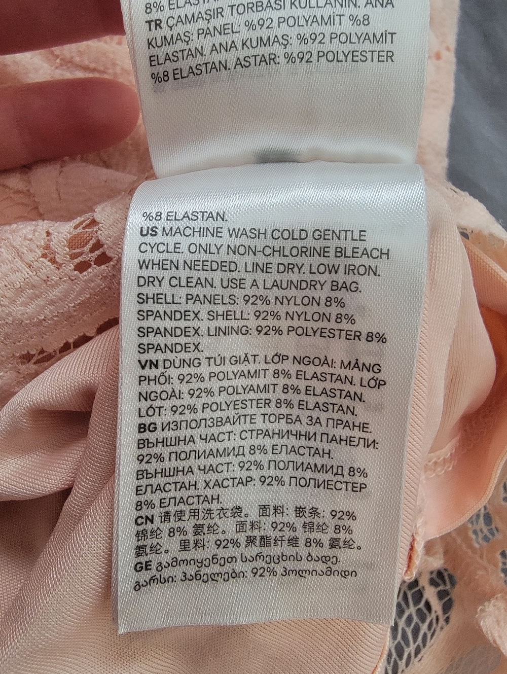 H&M Lace Vneck Peach Pink Short Sleeve Blouse Top 10 - Picture 5 of 5